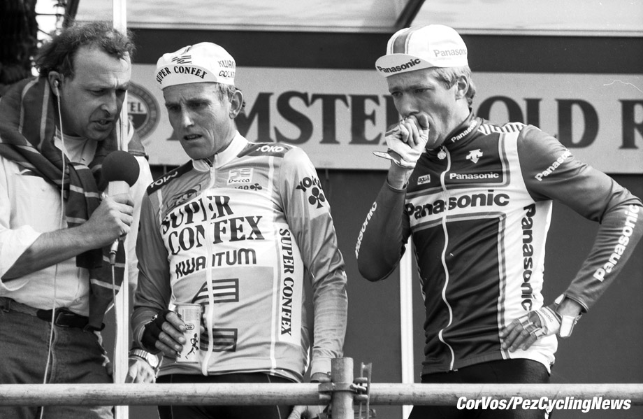 Maastricht - Netherlands - wielrennen - cycling - cyclisme - radsport - Teun VAN VLIET - Mart Smeets -  Joop ZOETEMELK   pictured during Amstel Gold Race 1987 - photo Cor Vos © 2018
