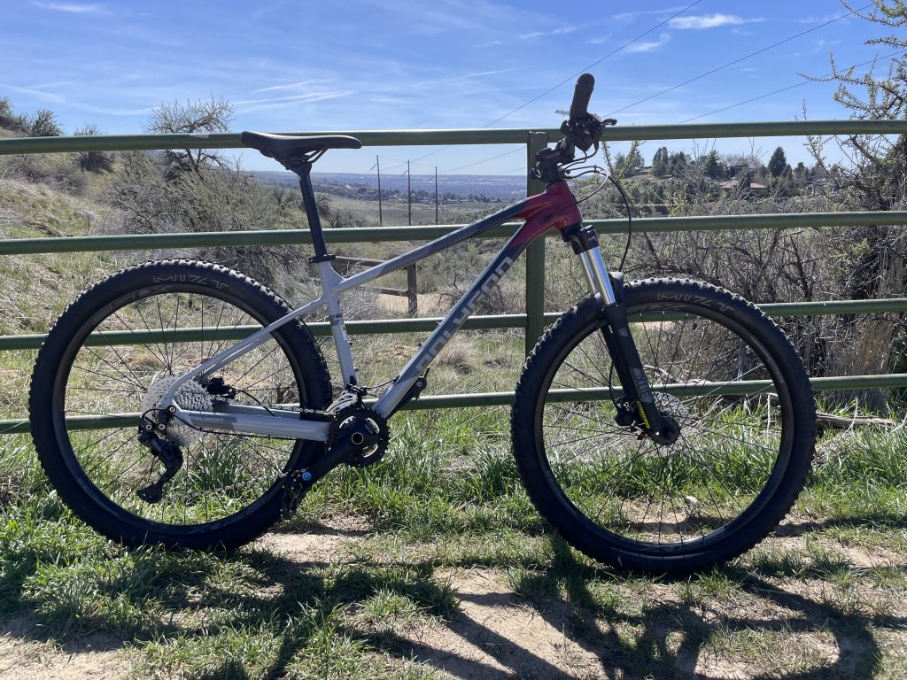 polygon xtrada mountain bike out on the trails
